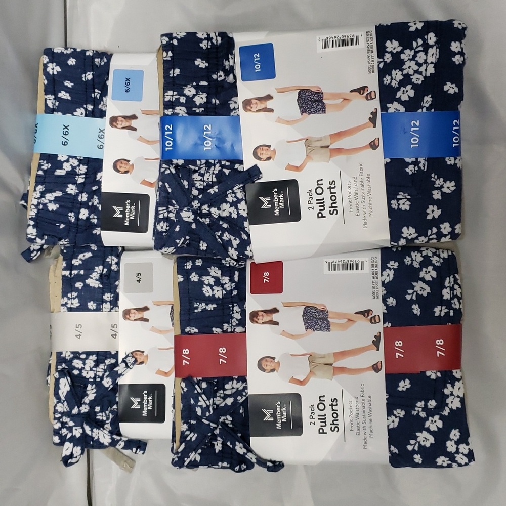 2 pack Girls pull on Shorts